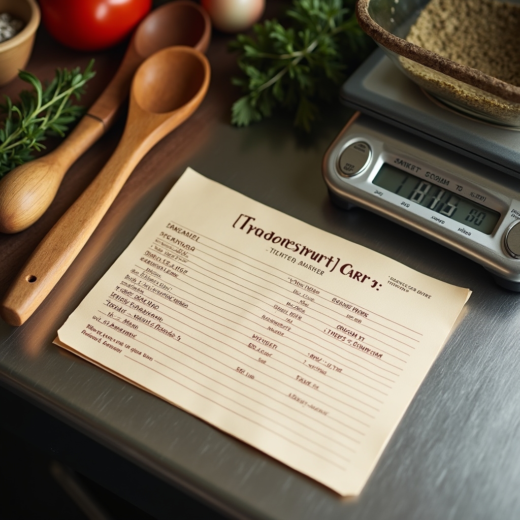 Fichas técnicas de recetas estandarizadas con gramajes y tiempos de cocción